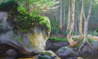 white-river pond / acrylic / 30 x 40 in.