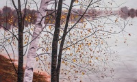 the last leaves  / acrylic / 48 x 36 in.