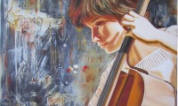 the cellist / acrylic and oil / sold